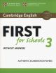 Cambridge english first for schools. 3 Student's book. Without answers.