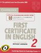 Cambridge First Certificate in English 2 for updated exam Student's Book without answers